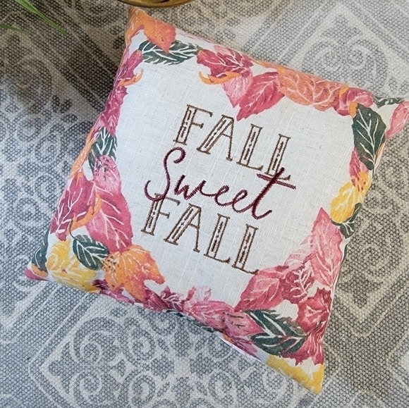Fall Sweet Fall Mini Accent Pillow leaves heart - Picture 9 of 11
